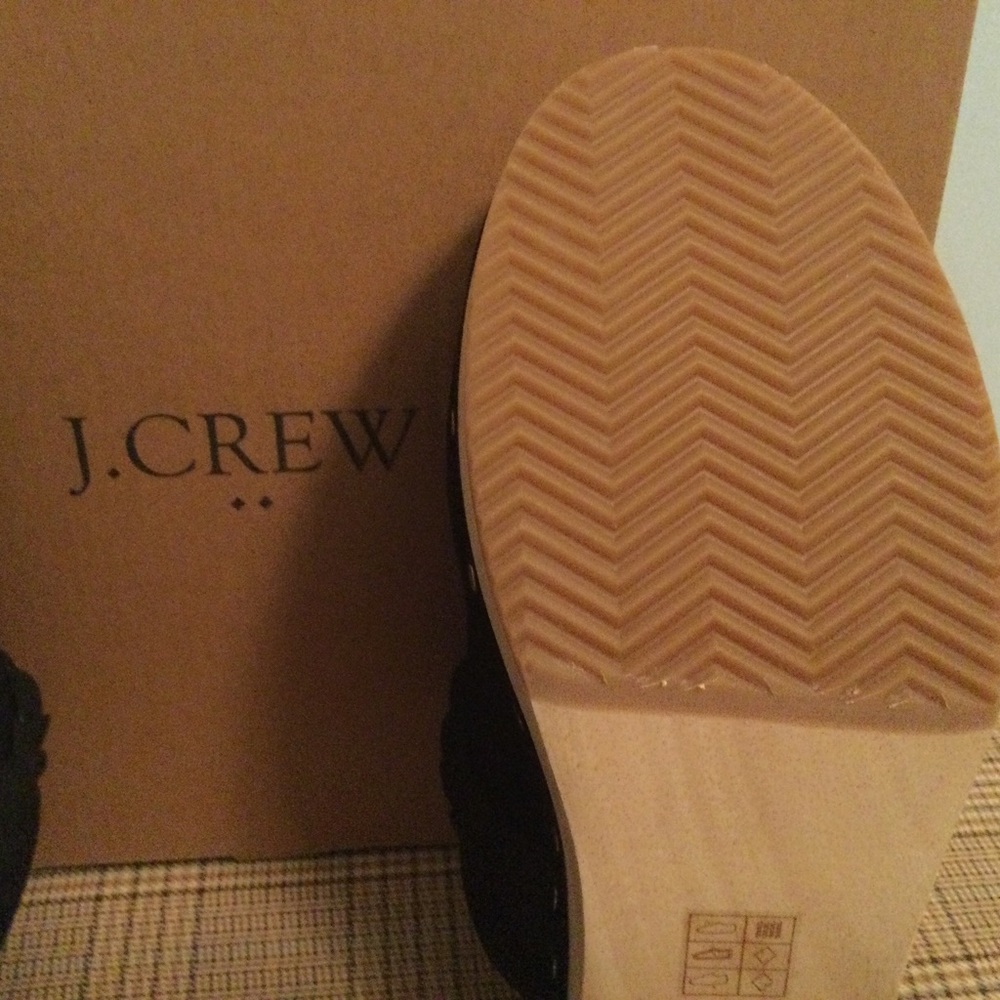 NWT JCREW Clogs Sueded Boho Black Wood Shoes- Size 8.5 Womens - Picture 8 of 9